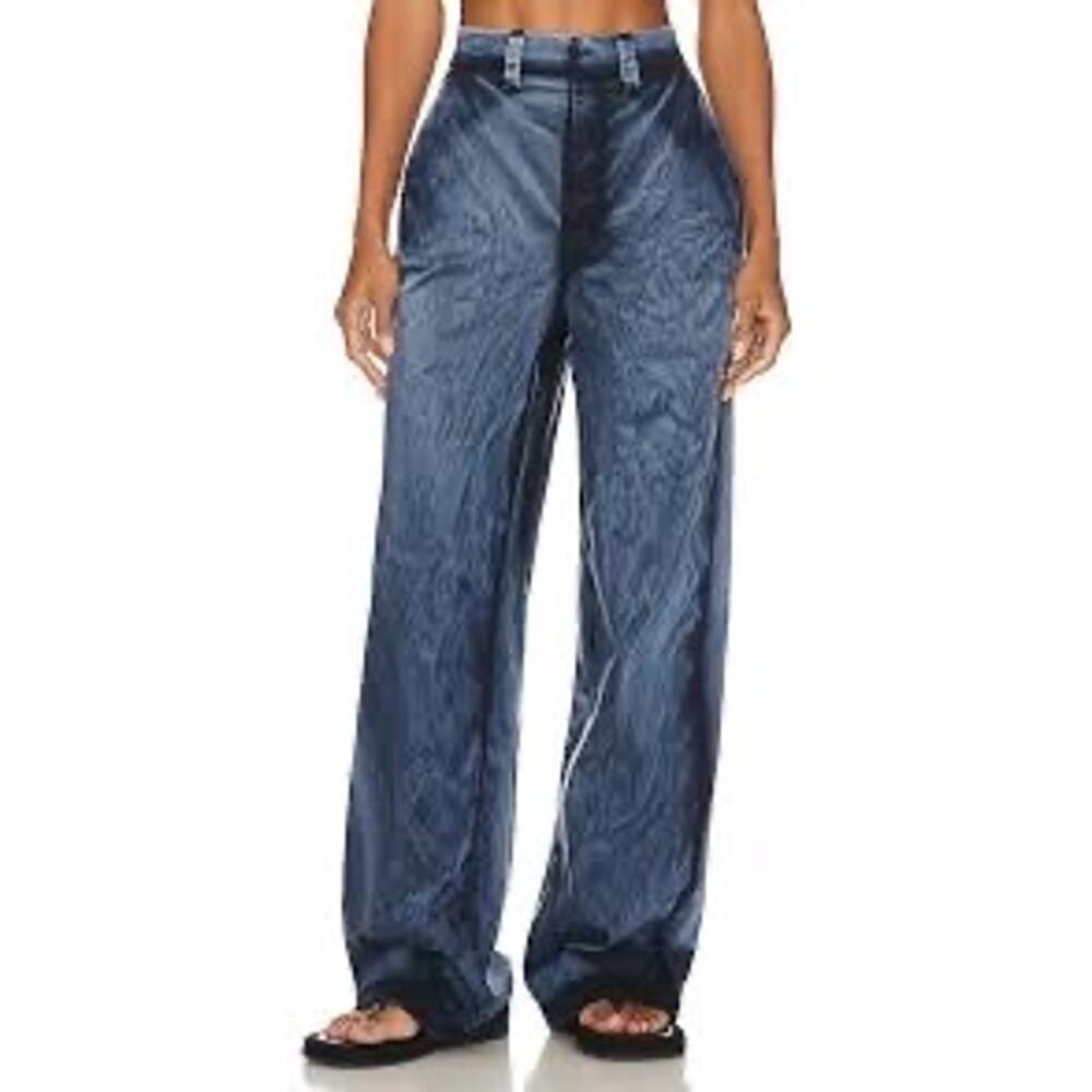 Cotton Citizen Navy Wide Leg Trousers